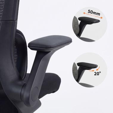 ergonomic chair black dexter mesh flip up armrests lumbar support headrest 6