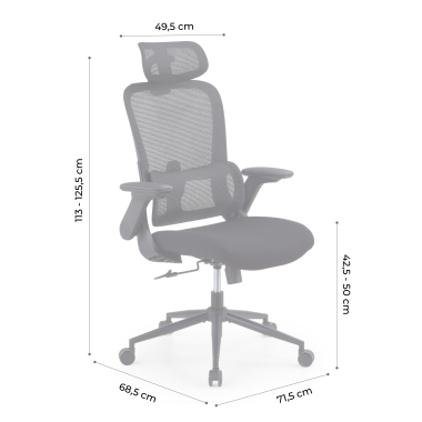 ergonomic chair black dexter mesh flip up armrests lumbar support headrest 13
