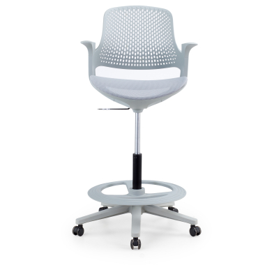 office stool gray dorian mesh fixed armrests 6