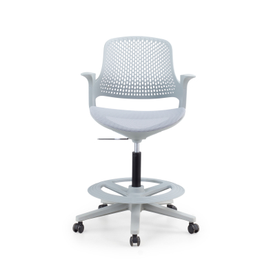 office stool gray dorian mesh fixed armrests 5