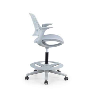 office stool gray dorian mesh fixed armrests 3