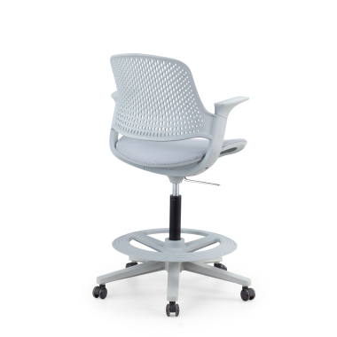 office stool gray dorian mesh fixed armrests 11
