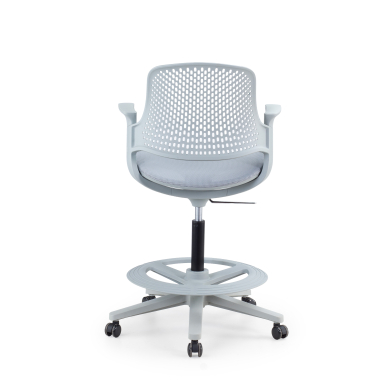 office stool gray dorian mesh fixed armrests 9