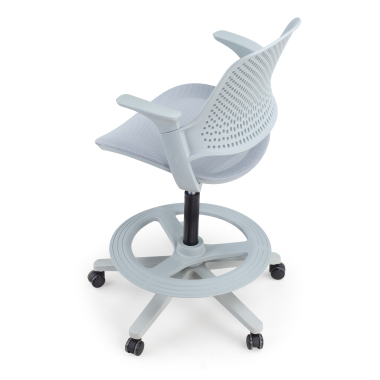 office stool gray dorian mesh fixed armrests 8