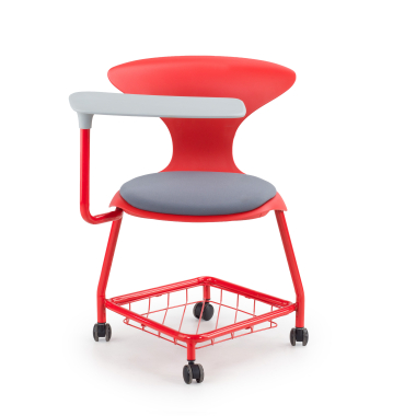 chair with writing tablet red with writing tablet casters plastic no armrests 3