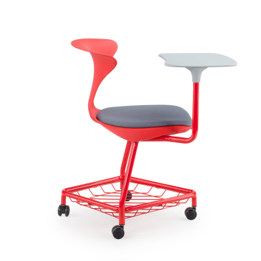 chair with writing tablet red with writing tablet casters plastic no armrests 4