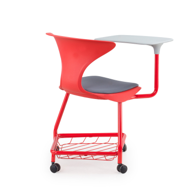 chair with writing tablet red with writing tablet casters plastic no armrests 7