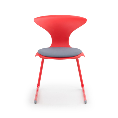 chair with writing tablet red sled base frame plastic no armrests 3