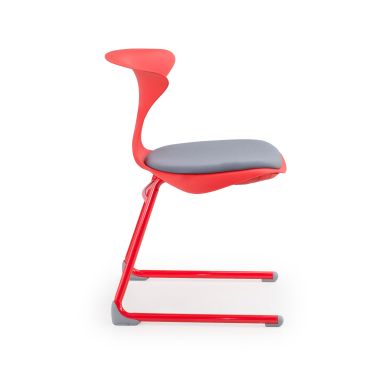 chair with writing tablet red sled base frame plastic no armrests 4