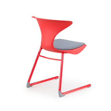chair with writing tablet red sled base frame plastic no armrests 7