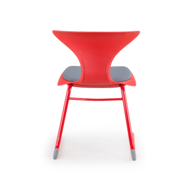 chair with writing tablet red sled base frame plastic no armrests 8