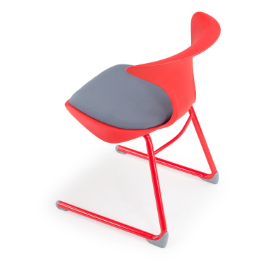 chair with writing tablet red sled base frame plastic no armrests 9