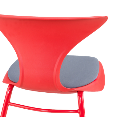 chair with writing tablet red sled base frame plastic no armrests 5