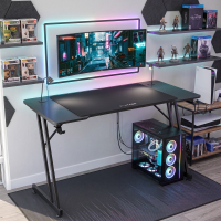 Gaming desk Voltage with carbon fibre-effect finish, 120x60cm
