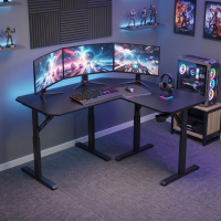 L-shaped gaming desk...