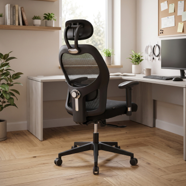 home office chair black with headrest mesh 2d adjustable armrests lumbar support headrest 2