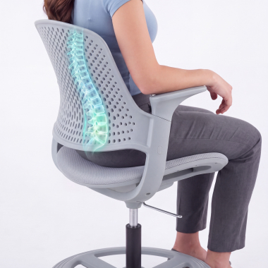office stool gray dorian mesh fixed armrests 7