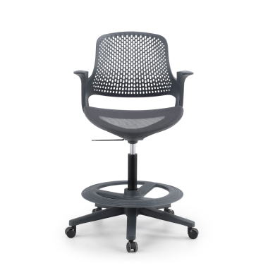 office stool anthracite dorian mesh fixed armrests 5