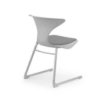 chair with writing tablet gray sled base frame plastic no armrests 8