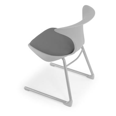 chair with writing tablet gray sled base frame plastic no armrests 9