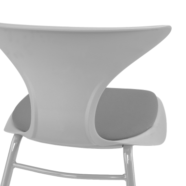 chair with writing tablet gray sled base frame plastic no armrests 6