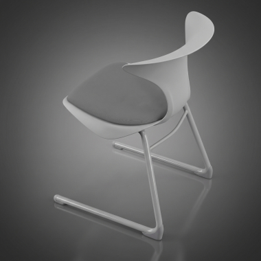 chair with writing tablet gray sled base frame plastic no armrests 10