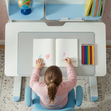 youth desk table white blue ergokid 5