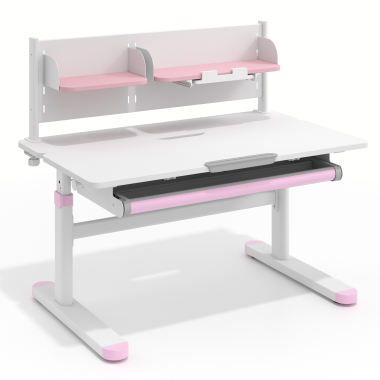 youth desk table white pink ergokid 1
