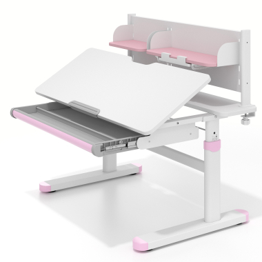 youth desk table white pink ergokid 12