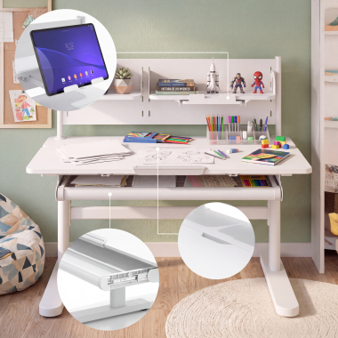 youth desk table white grey ergokid 7