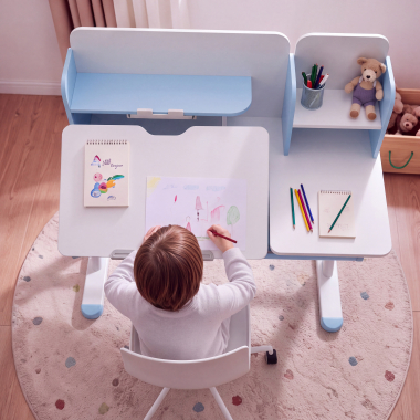 youth desk table white blue ergokid 4