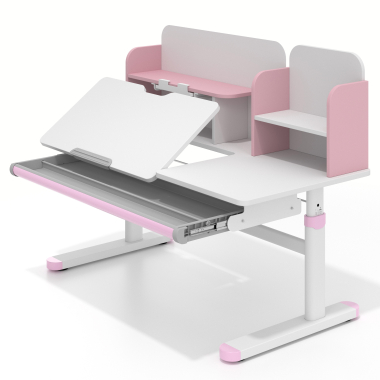 youth desk table white pink ergokid 12