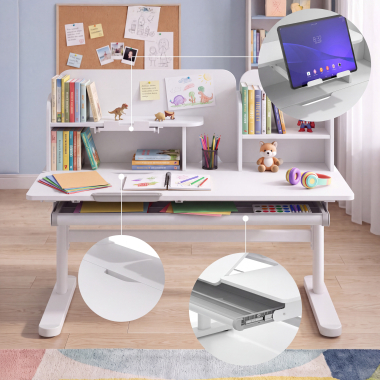 youth desk table white grey ergokid 6
