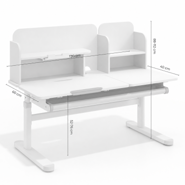 youth desk table white pink ergokid 18