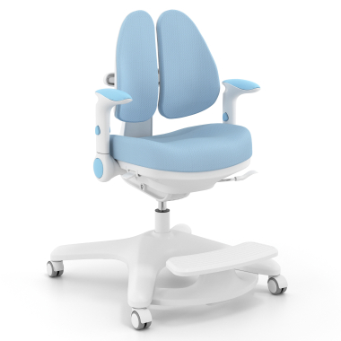 junior chair blue ergoduo fabric 2d adjustable armrests extendable footrest 1