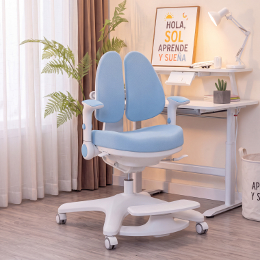 junior chair blue ergoduo fabric 2d adjustable armrests extendable footrest 10