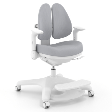 junior chair gray ergoduo fabric 2d adjustable armrests extendable footrest 1