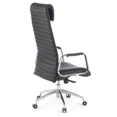office chair black natural leather natural skin upholstered armrests headrest 7