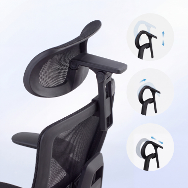 ergonomic chair black halo z3 mesh 4d adjustable armrests lumbar support headrest extendable footrest 9