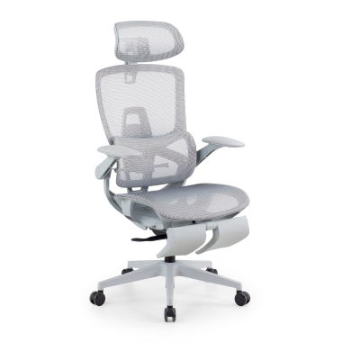 ergonomic chair white grey halo z3 mesh 4d adjustable armrests lumbar support headrest extendable footrest 1