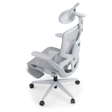 ergonomic chair white grey halo z3 mesh 4d adjustable armrests lumbar support headrest extendable footrest 14