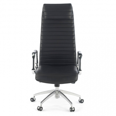 office chair black natural leather natural skin upholstered armrests headrest 3