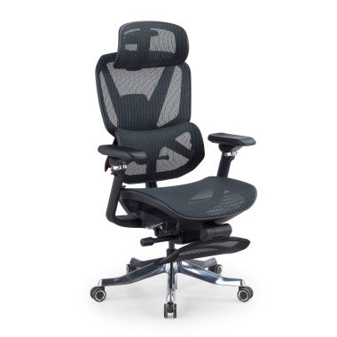ergonomic chair black glide ultra mesh 5d adjustable armrests lumbar support headrest extendable footrest 1