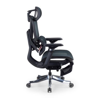 ergonomic chair black glide ultra mesh 5d adjustable armrests lumbar support headrest extendable footrest 4