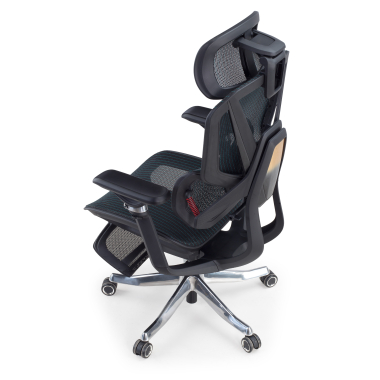 ergonomic chair black glide ultra mesh 5d adjustable armrests lumbar support headrest extendable footrest 13