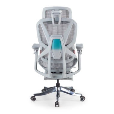 ergonomic chair white grey glide ultra mesh 5d adjustable armrests lumbar support headrest extendable footrest 5