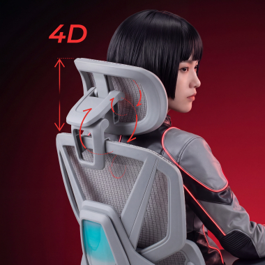 ergonomic chair white grey glide ultra mesh 5d adjustable armrests lumbar support headrest extendable footrest 11