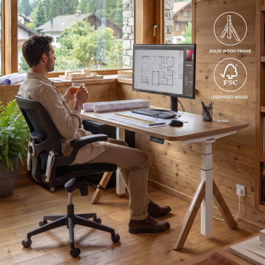 height adjustable desk white warm white erghos nature 4