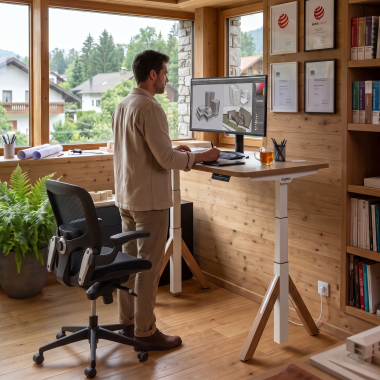 height adjustable desk white warm white erghos nature 6
