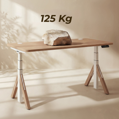 height adjustable desk white red oak erghos nature 7